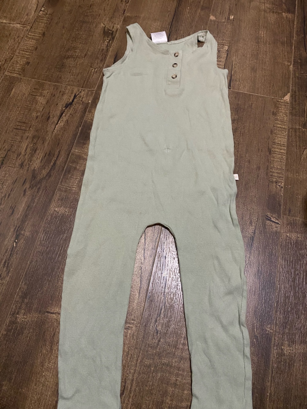 Ribbed Kids Romper in Sage Green
